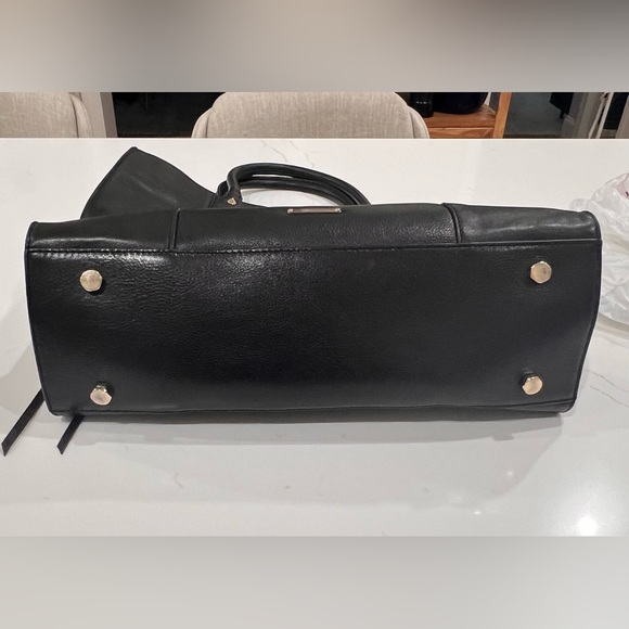 Rebecca Minkoff Black Leather Stud Satchel Tote - Picture 7 of 9
